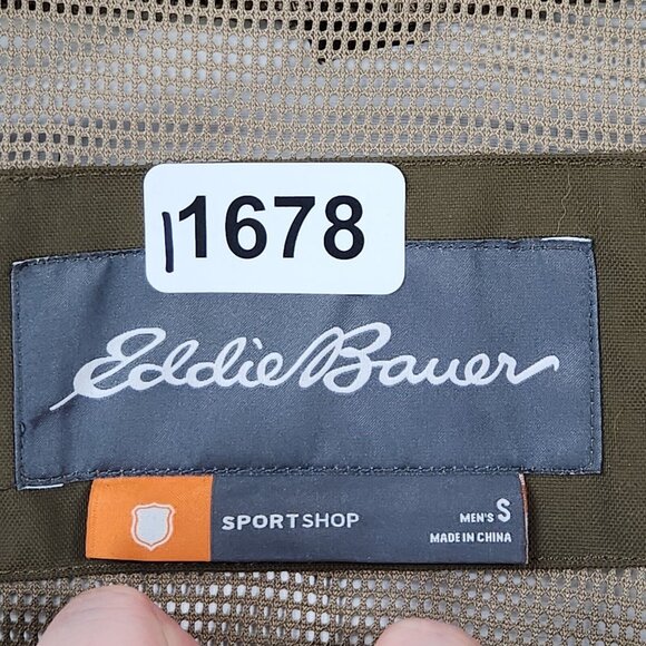 Eddie Bauer Jacket Mens Small Green Sport Shop Weather Edge Hooded Field Utility - Picture 12 of 16